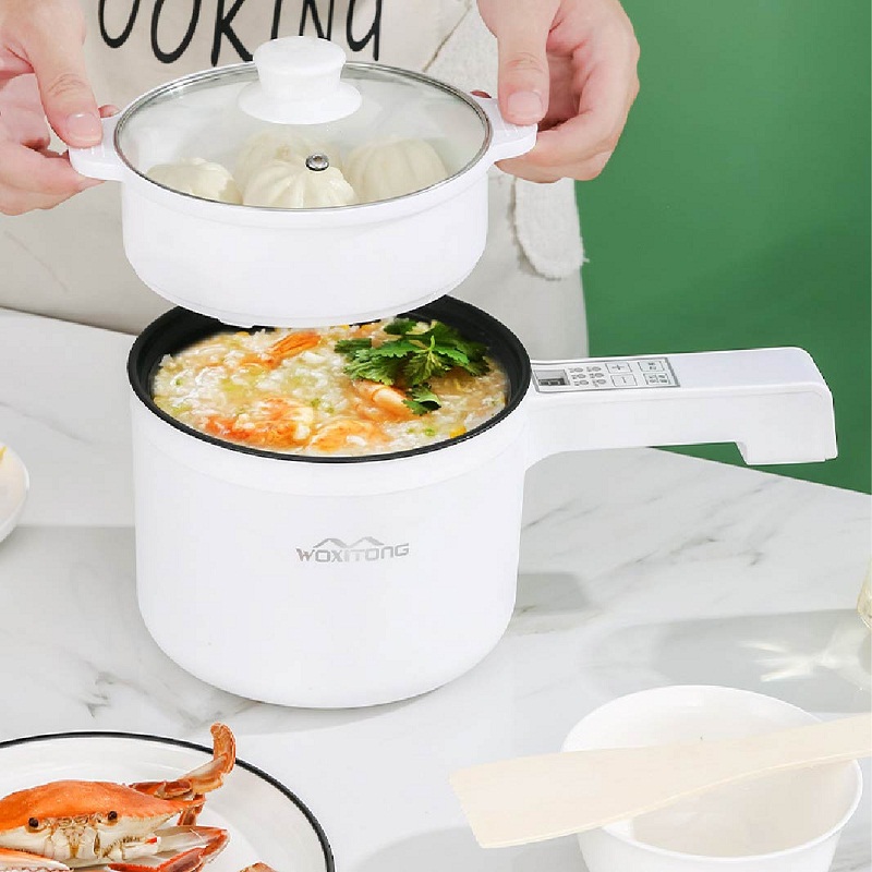 1.7L Rice Cooker Multifunctional Student Dormitory Pot Household Noodle Cooking Pot With Steamer Pot 220V
