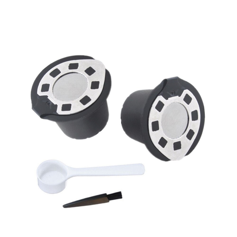 Verbeterde hervulbare espresso koffiefilters, koffiecapsules voor nespresso: 2 capsules