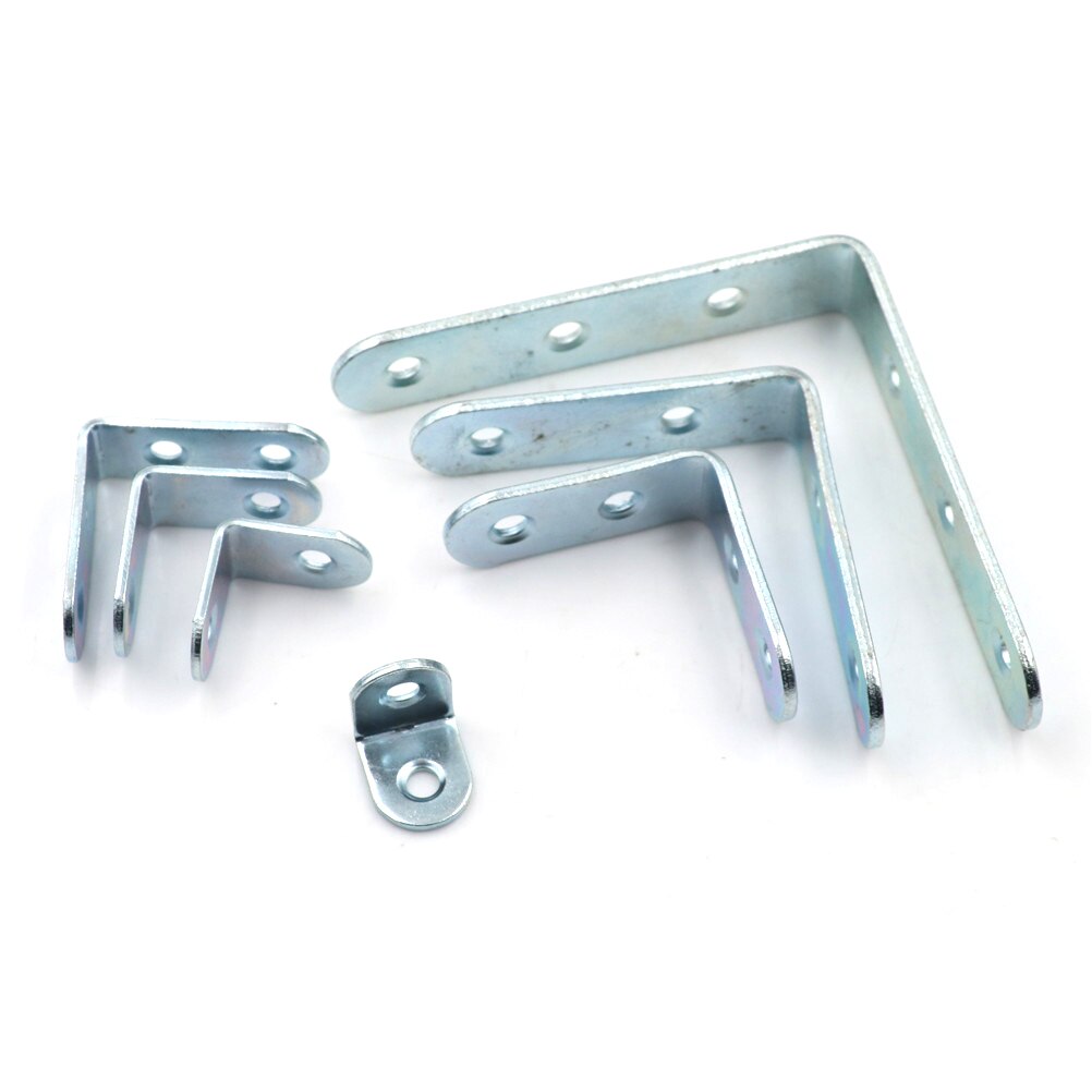 L Shape 7 Sizes 10pcs Stainless Steel Right Angle Bracket Corner Brace Joint Shelf Support