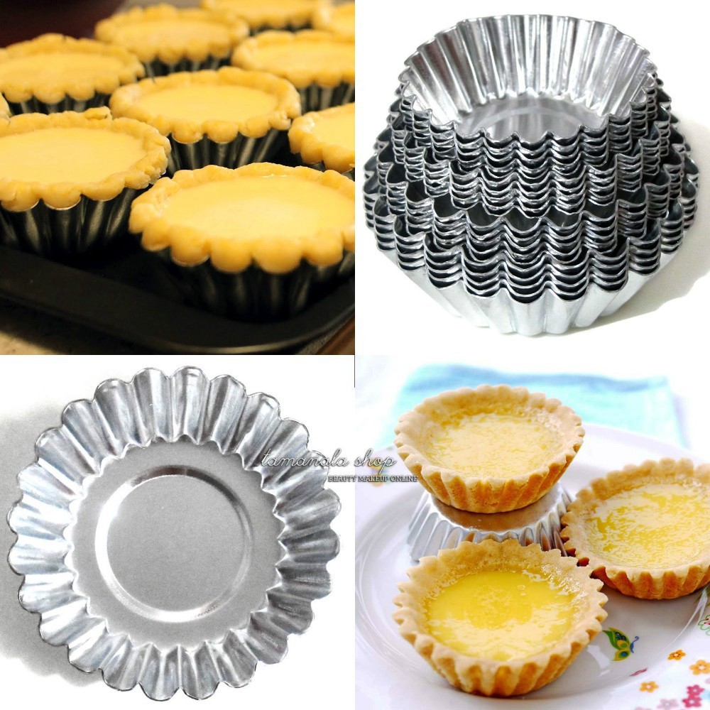 20Pcs Ei Taart Amico Silver Tone Cake Cupcake Liner Baking Cup Mold Muffin Ronde Cup Cake Tool Bakvormen Bakken pastry Tool 53012