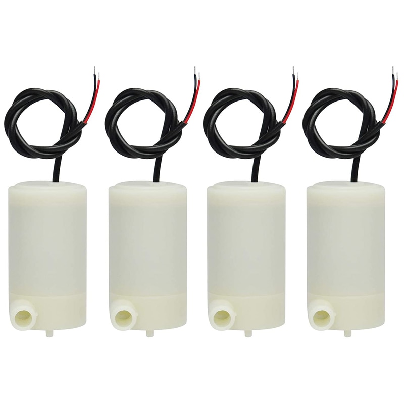 -4 stuks  dc 3 v 5 v micro-onderdompelbare mini waterpomp aquarium fonteinset: Default Title