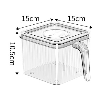 Caja de almacenamiento para refrigerador con mango de gran capacidad, cajas de almacenamiento transparentes apilables con tapas, caja de almacenamiento de frutas y verduras: Verde