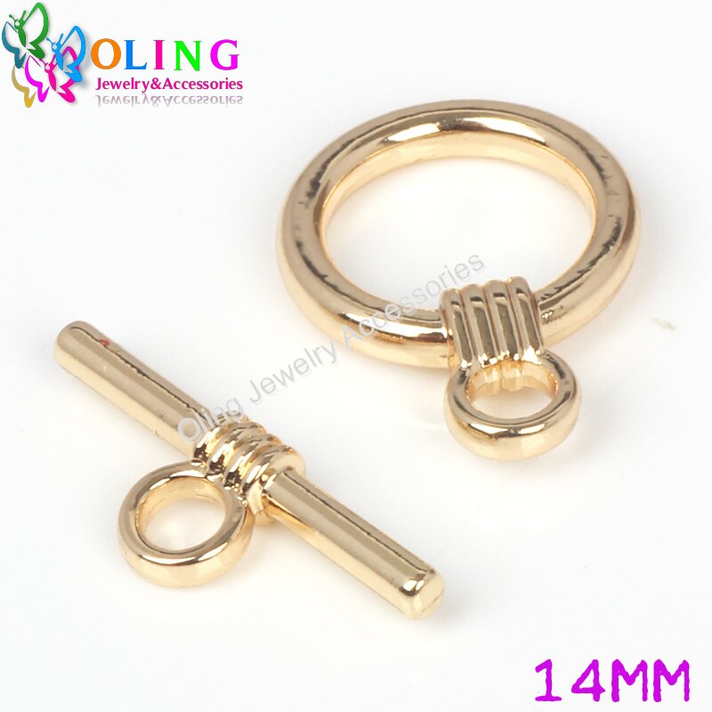 OlingArt 14*20MM Toggle Clasps Round Antique Bronze/silver-color/gold-color rose gold color Bracelet necklace DIY jewelry making: OT10143