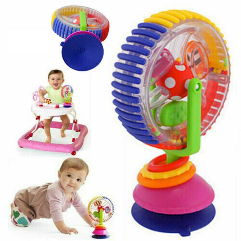 Hochet grande roue arc-en-ciel pour bébé, jouet pour enfant, chaise haute à aspiration