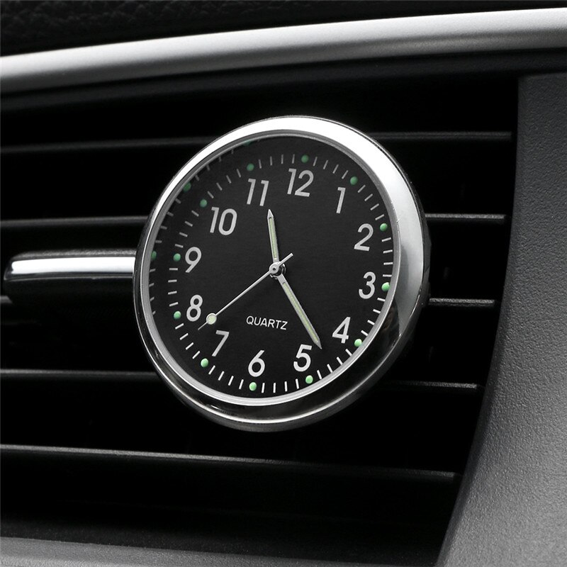 Car Ornament Automobiles Interior Decoration Clock Auto Watch Automotive Vents Clip Air Freshener Clock In Car Accessories: Black-B style