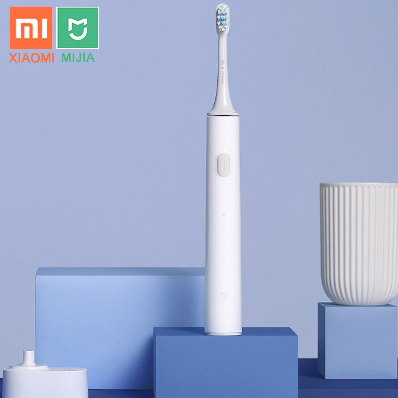Xiaomi mijia  t500 t300 elektrisk tandbørste smart sonisk børste ultralydsblegning af tænder vibrator trådløs mundhygiejnerens: T500 hvide