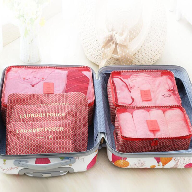 5SETS / LOT Oxford Fabric Travel Mesh Bags Luggage Organizer Packing Cube Organiser Travel Bags