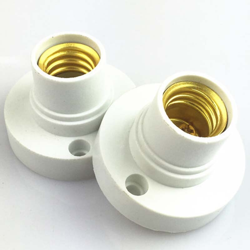 10pcs E14 Zwart Wit 6A 220V Conversie Platte Lamphouder Lamp Schakelaar Milieubescherming PBT Grote Schroef Te kleine Schroef