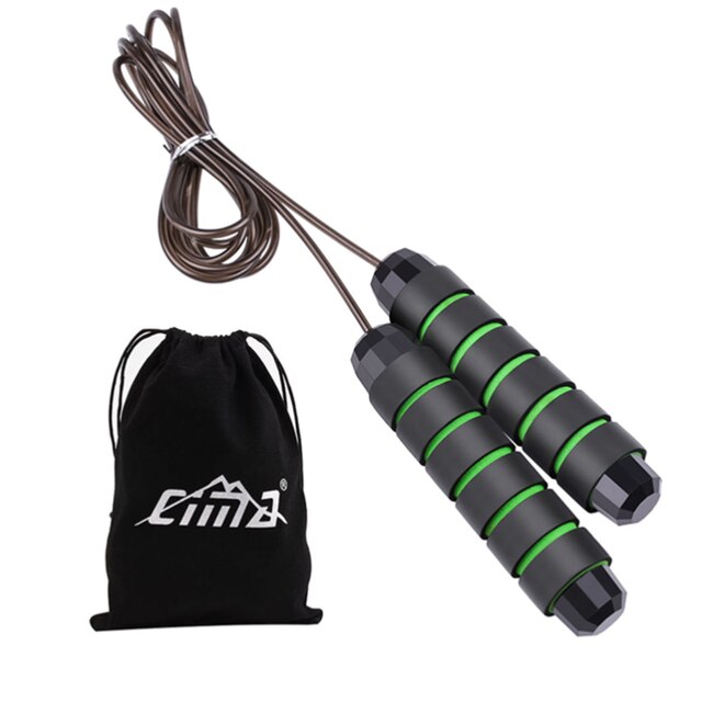 Cuerdas de saltar de 3M, bolsa de Cable de velocidad ajustable para Crossfit, cuerda de saltar de plástico gruesa de doble rodamiento, equipos deportivos de Fitness: Verde