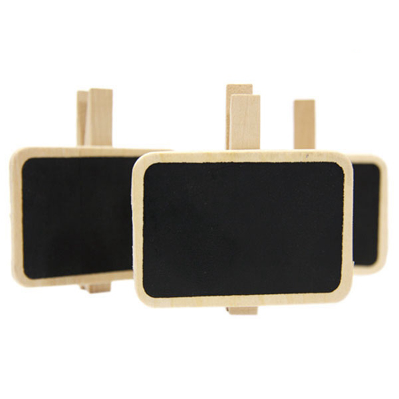 6 stk/sæt mini pind træ sort kridt tavle clip holder klemmer mærke notat note tavle nedtælling skrive male tavle