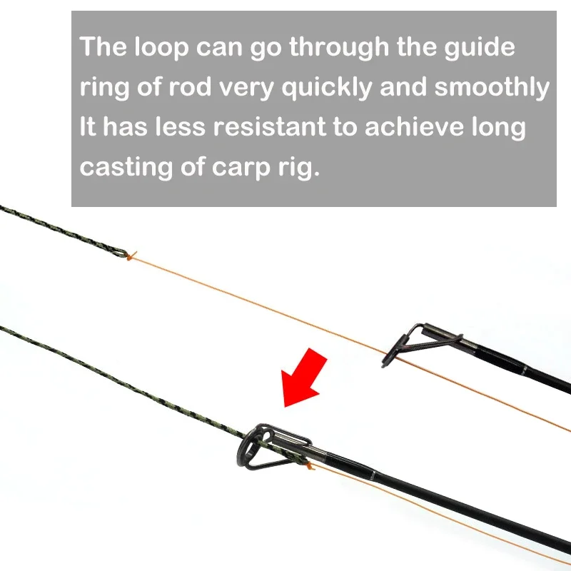 2PCS Ready Tied Leader Carp Fishing Line Leadcore Lead Clip Multi Clip Quick Change Swivel for helicopeter Rig Accessories