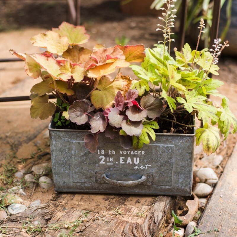 Rectangular Succulent Plant Flower Pot Garden Retro Iron Planter Container Courtyard Balcony Decor