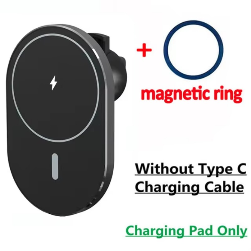 Cargadores magnéticos inalámbricos para coche, soporte de teléfono con salida de aire de 30W para Magsafe iPhone 16, 15, 14, 13, 12 Pro Max, estación de carga rápida para coche: Gris