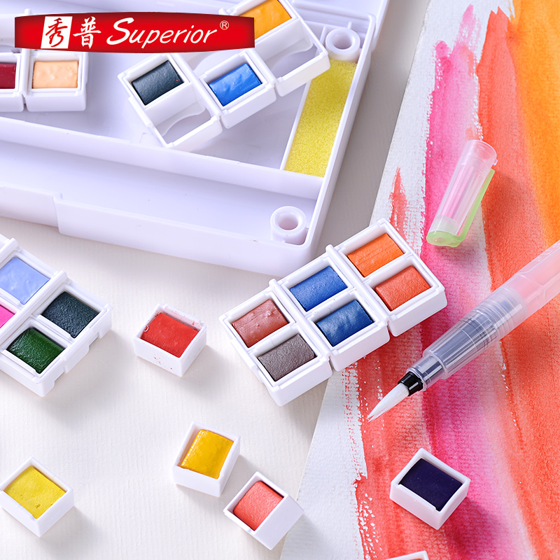 Juego de acuarelas de colores sólidos, Set Superior de 12/18/24/30/36/40/48 colores, para artistas, dibujo, pintura, pigmento de acuarela, suministros de arte