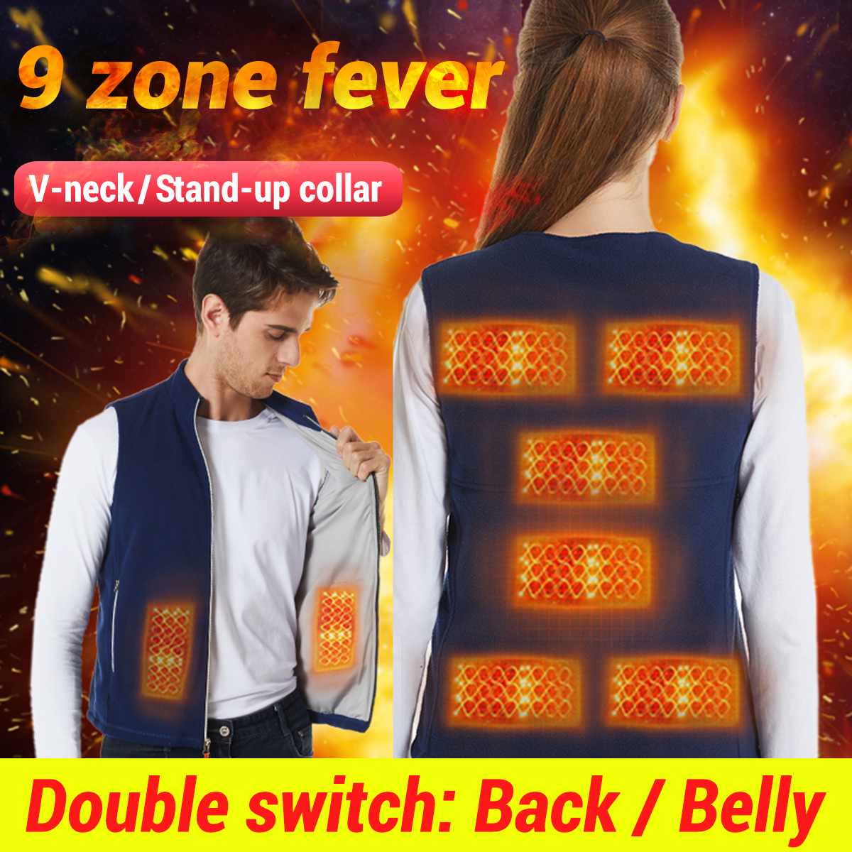 Outdoor Men Electric Heated Vest Clothes USB Heating Vest Winter Thermal Clothing Camping Hiking Unisex Warming Heated Vest