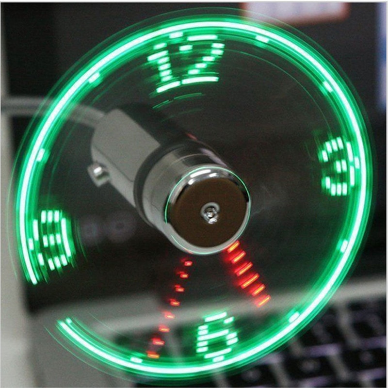 Hand Mini USB Fan Tragbare Spielereien flexibel Schwanenhals LED Uhr Coole Für Laptop PC Notizbuch Echtzeit Anzeige