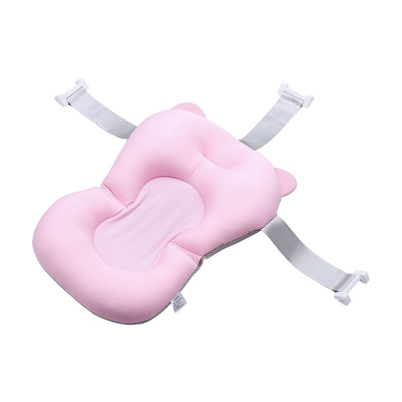 Baby Bad Seat Ondersteuning Mat Opvouwbare Baby Bad Pad &amp; Stoel Pasgeboren Bad Kussen Zuigeling Anti-Slip Soft comfort Lichaam Kussen: Pink