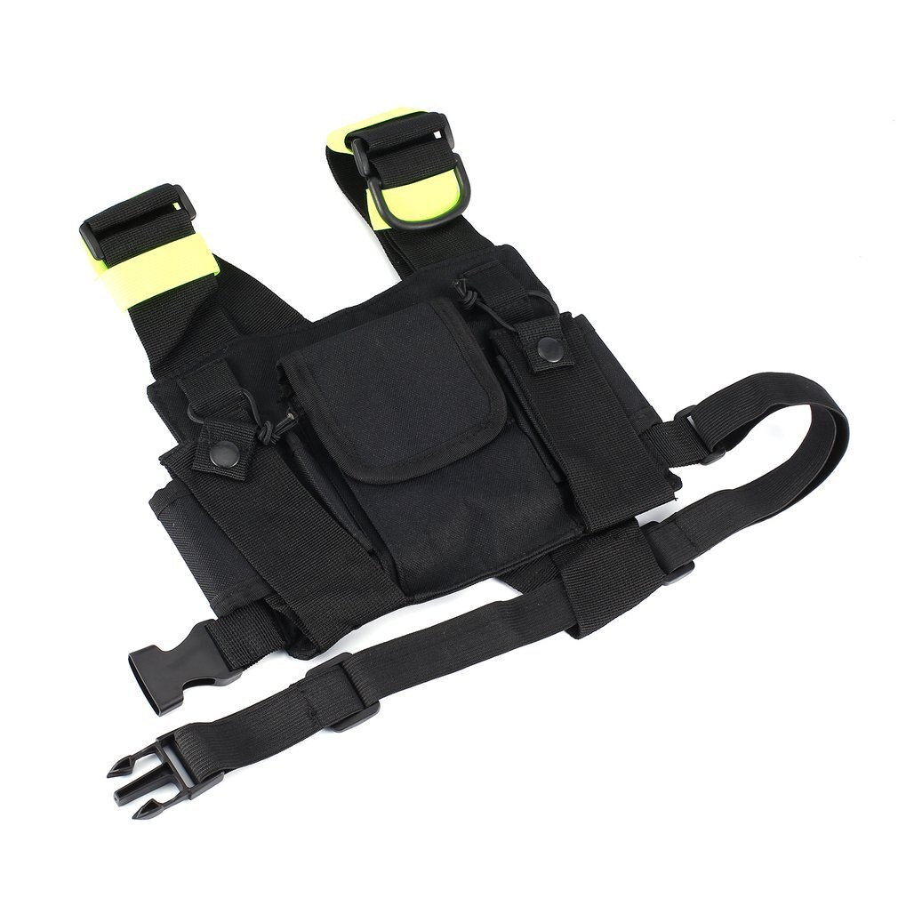 Universal reflexivo duplo peito pacote rádio harness peito rig saco coldre colete para rádio em dois sentidos resgate fundamentos
