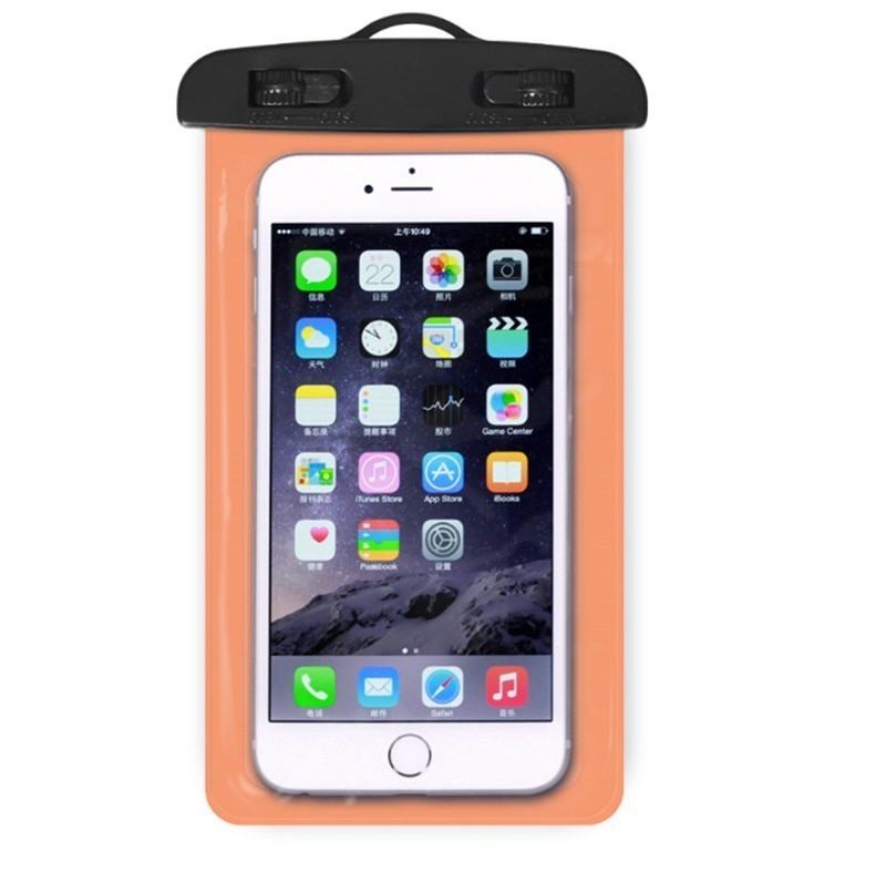 Touch vandtæt mobiltelefon tasker pvc universal mobiltelefon tør pose dække svømning dykning opbevaring taske telefon taske taske 105 x 175mm: Orange