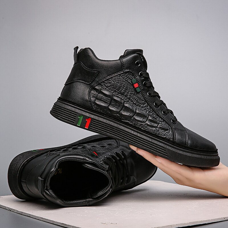 Męskie buty na deskorolkę wysokie trampki męskie obuwie sportowe męskie buty oddychające kostki buty spacerowe na niskim obcasie Chaussure Homme
