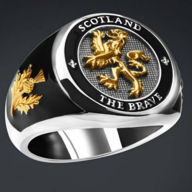 Vilage Hip Hop Mode Scotch Warrior Lion Ring Heren Rvs Gouden Sieraden Voor Mannen Punk Partij Sieraden biker Ring