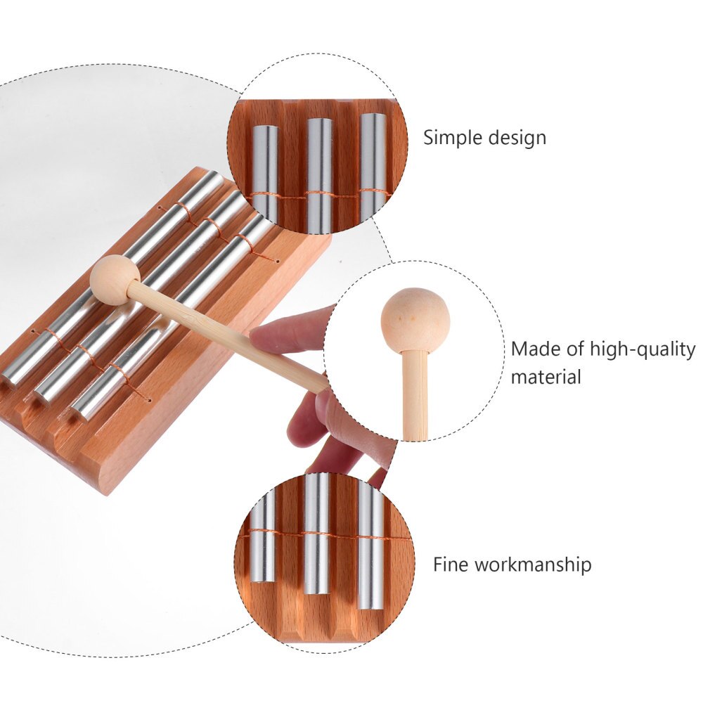 Musical Percussion Tabletop Chimes with Mallet Meditation Educational Instrument
