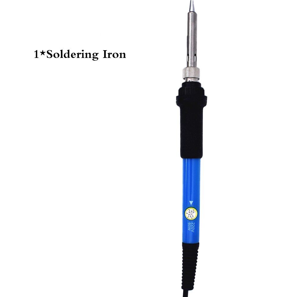 60W Electric Soldering Iron Adjustable Temperature Welding Solder Rework Station Heat Pencil Repair Tool With Solder Tip: Blue / EU