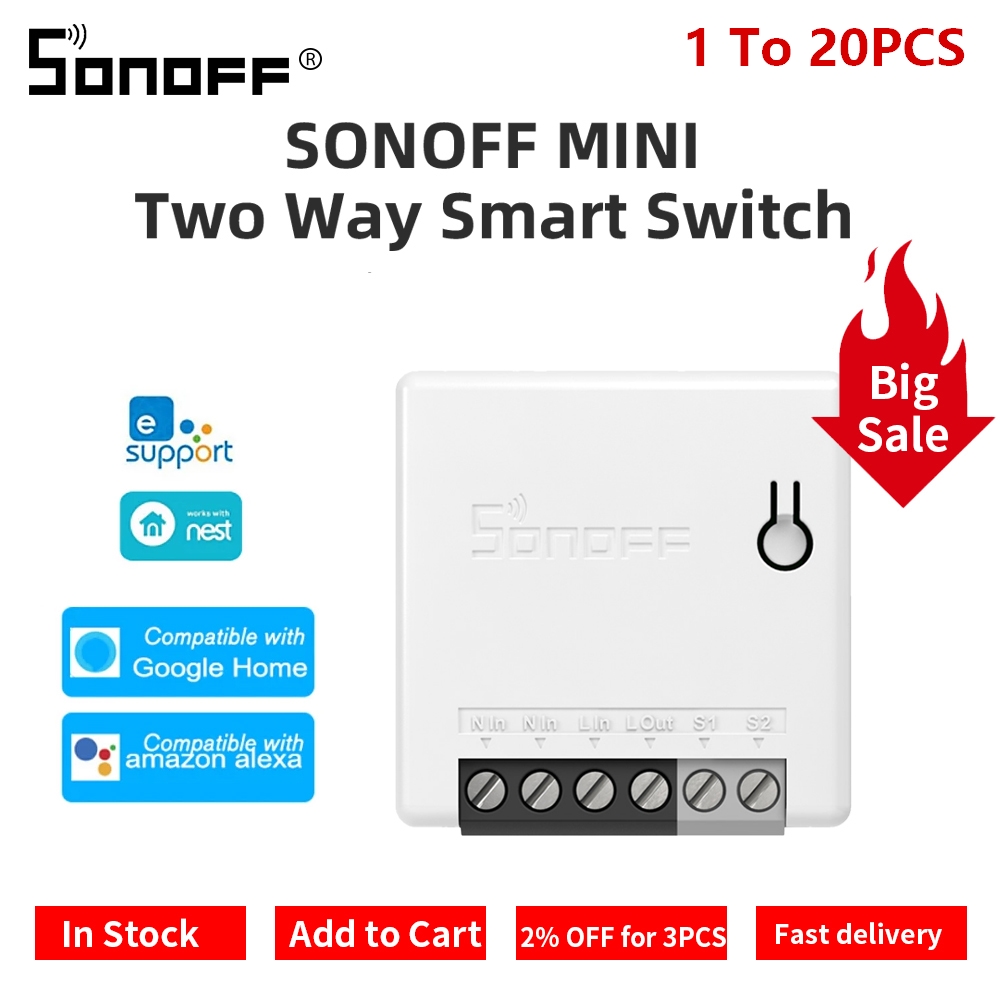 Sonoff Mini R2/Basic Wifi Switch Two Way DIY Light Switch Timer Remote Control App Smart Switch Smart Home For Alexa Google Home