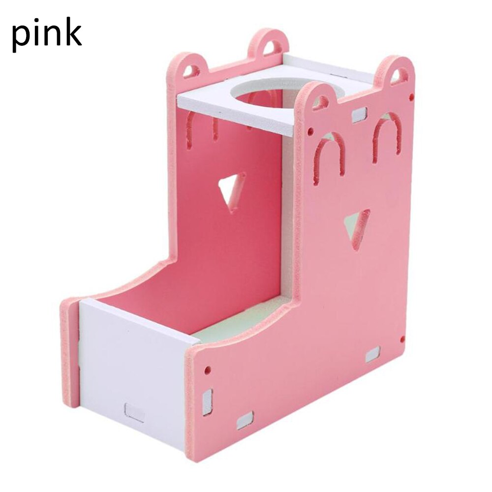 Hámster bebiendo sostenedor de botella de agua automático de alimentos de soporte para guinea cerdo erizo conejos pequeños Alimentación de Mascotas suministros: Pink