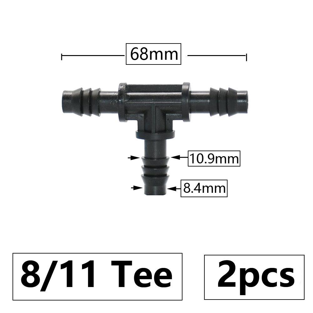 3/8" 8mm Gartenschlauchanschluss 8/11 bis 4/7 3/5mm Schlauchreduzierer Wassersplitter T-Stück Ellenbogendstopfen Tropfbewässerungssystem passend zu: Grün