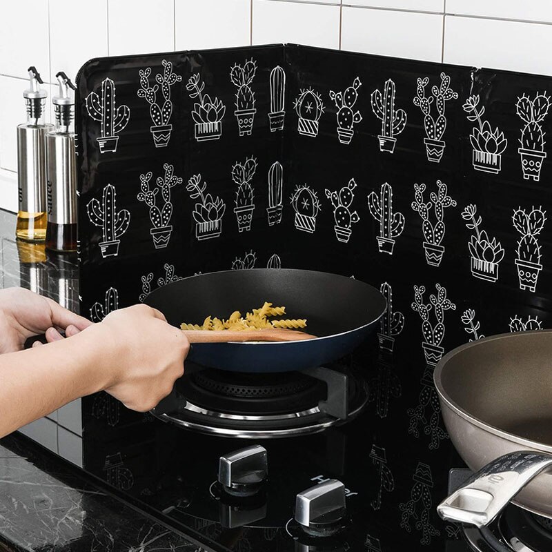 1pc køkkenudstyr olie stænkskærme aluminiumsfolie plade gas komfur stænksikker baffel hjem køkken madlavning specialværktøjer