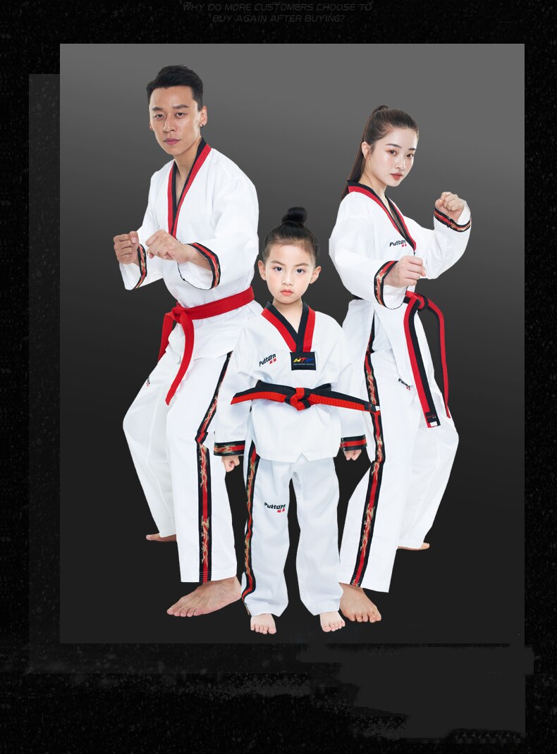 Professionele Taekwondo Pak Lange Mouw Volwassen Kinderen Taekwondo Training Kleding Een Customization: Xxxl