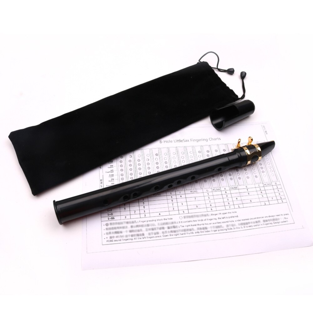 8-Hole Pocket Saxophone Sax Mini Saxophone Portable Little Saxophone Straight Port Woodwind Instrument (White)