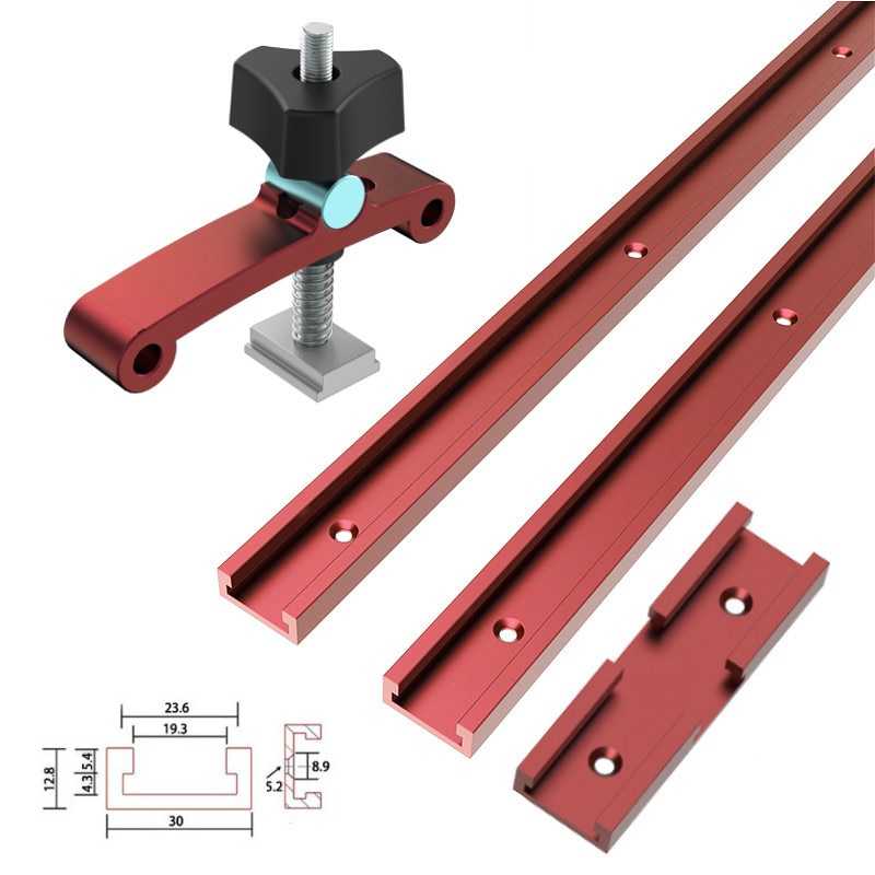 T-track Double Cut Profile Universal with Predrilled Mounting Holes Woodworking and Clamps High Strength Aluminum Alloy