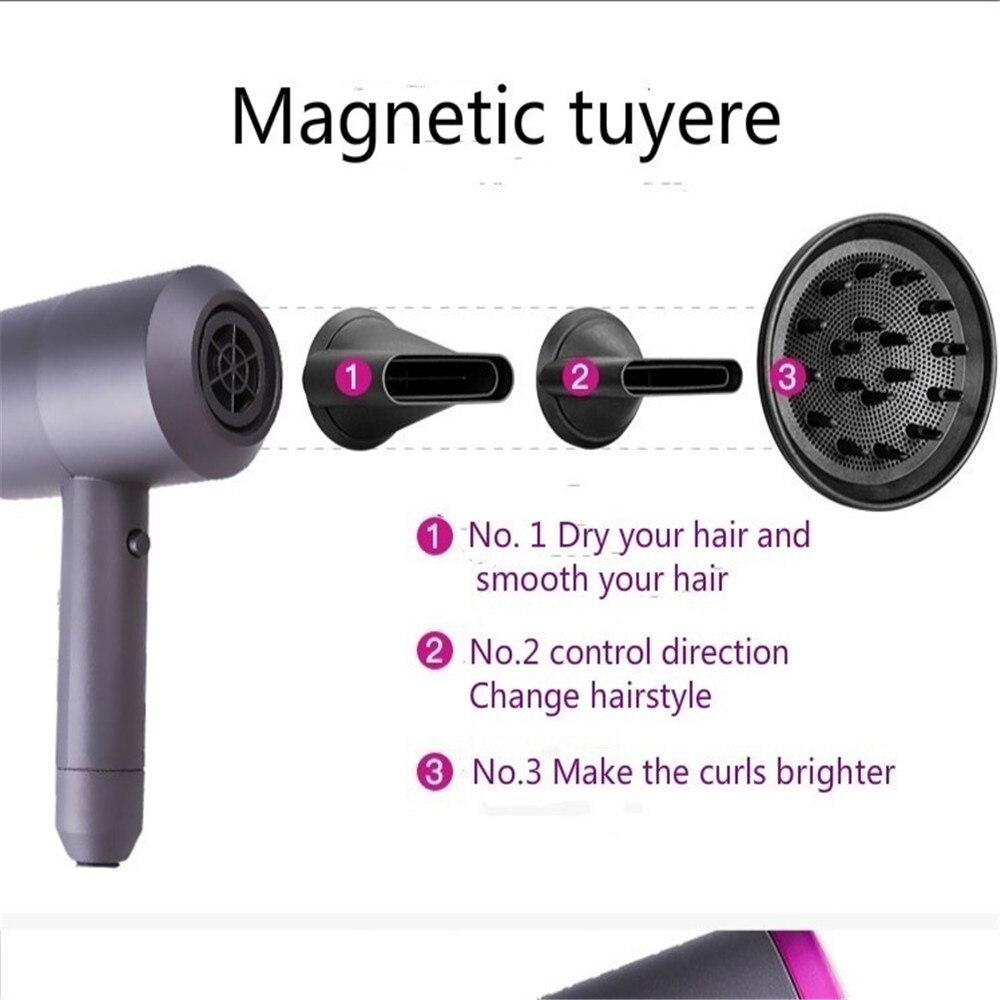 Negative Ion Hair Dryer Salon Ionic Blow Dryer with Diffuser Concentrator Ceramic Powerful Fast Drying Hairdryers