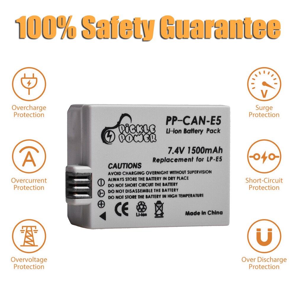 LP-E5 LPE5 LP E5 Camera Battery + LED Daul USB Charger for Canon EOS 1000D 500D 450D Kiss X3 X2 F EOS Rebel XS XSi Rebel T1i.