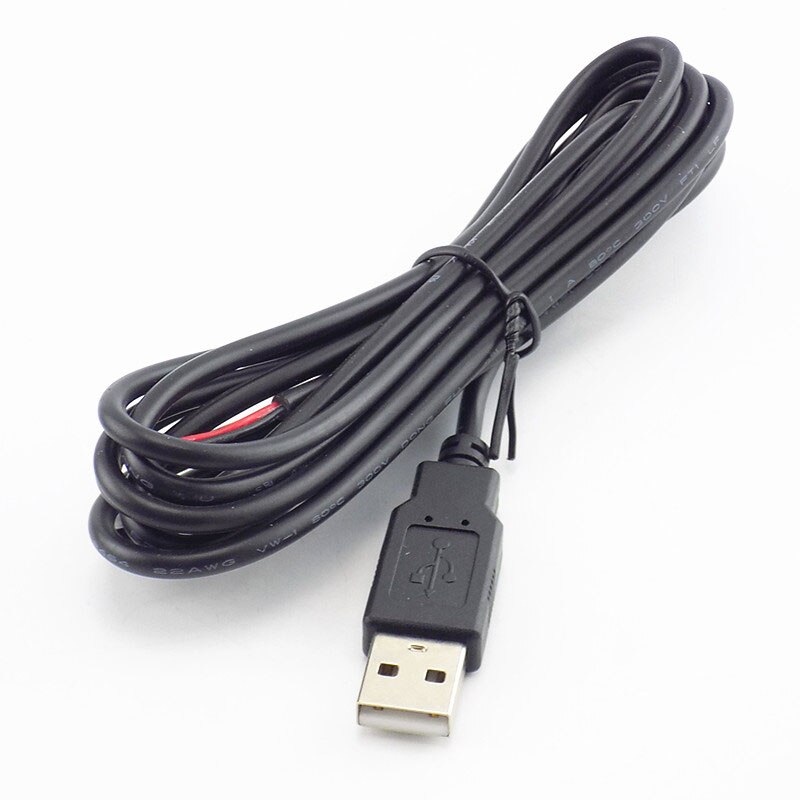 5V USB 2.0 2 Pin 2 Wire diy usb Male Jack Connector Cable Power Charge Extension Cable Cord 0.3m/1m/2m Connector Adapter