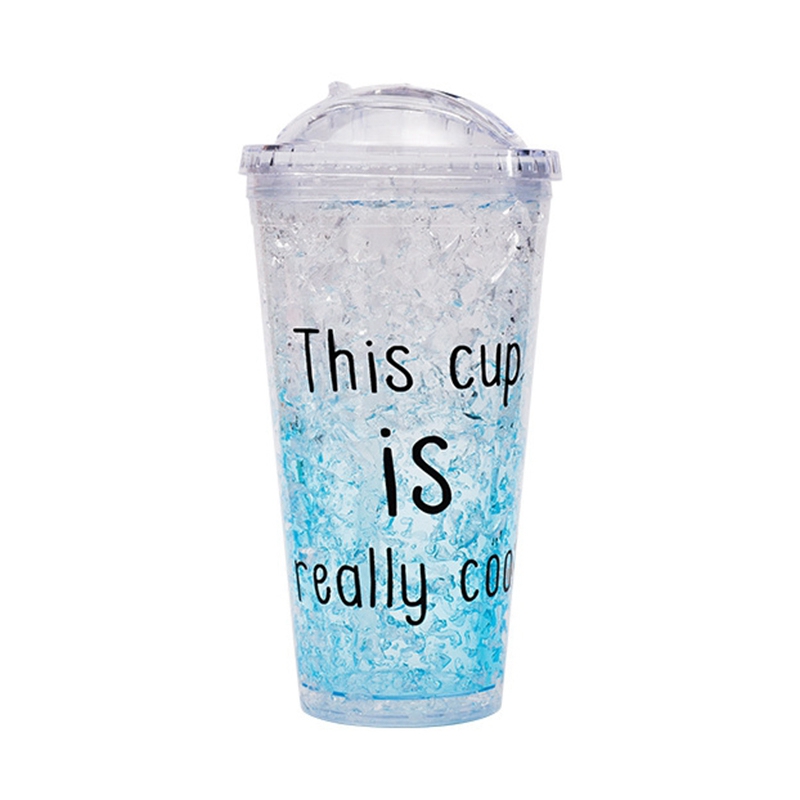 500ml sommerkopper isglas plast vandflaske med låg køleskab knust iskopper