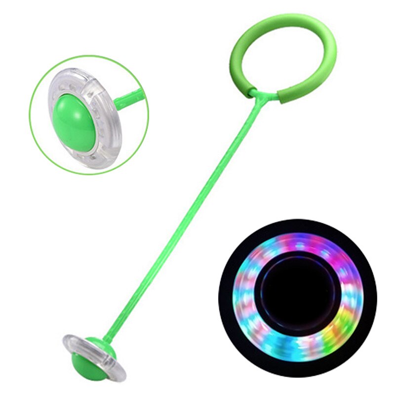 Flash Springen Voet Force Bal Kinderen Outdoor Fun Sport Speelgoed Led Kinderen Springen Ring Springen Cirkel Bal Kind-Ouder games: green