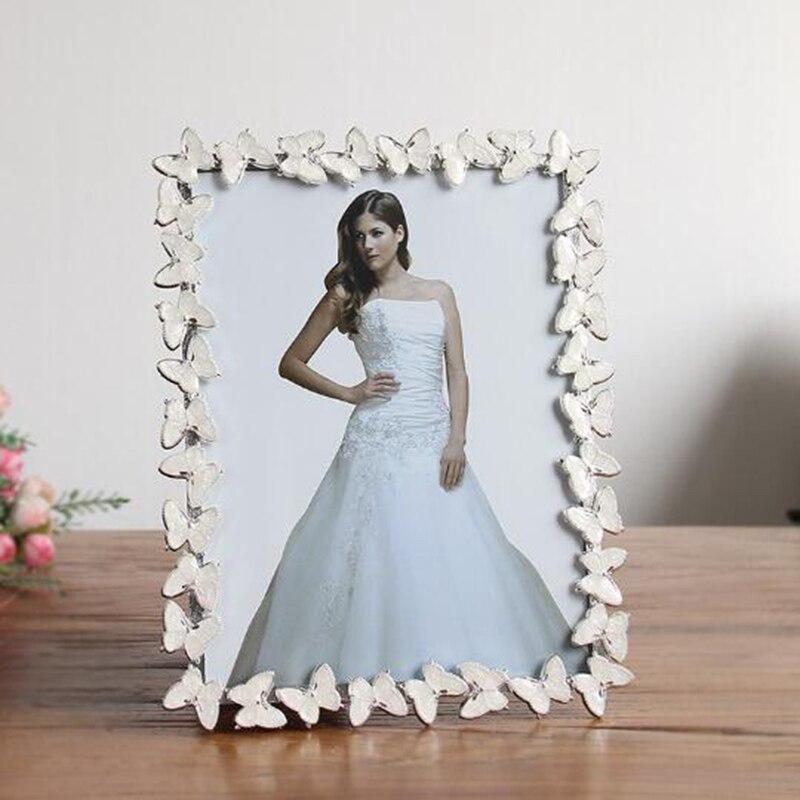 6inch 7inch Metal Butterfly Photo Frame Wedding Bride Photo Decorated Frame Desktop Ornaments for Friend