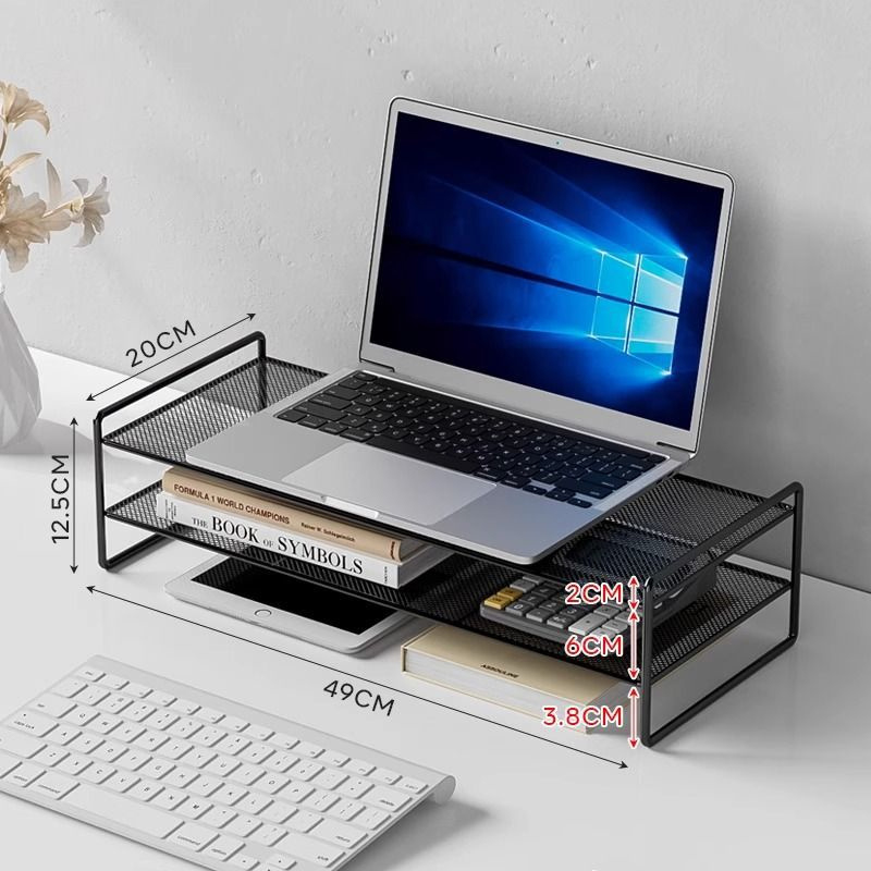 Computer Monitor Riser Halter Laptop Kühlung PC Bildschirm Stehen Halterung Desktop Lagerung Organizer Für Drucker Tastatur Maus: Black