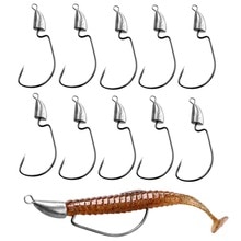 Thkfish Lead Head Fishing Hooks 5g 7g 10g 14g Bullet Jig Head hooks Sliver Weedless Offset Worm Hooks Texas Rigs Accessories