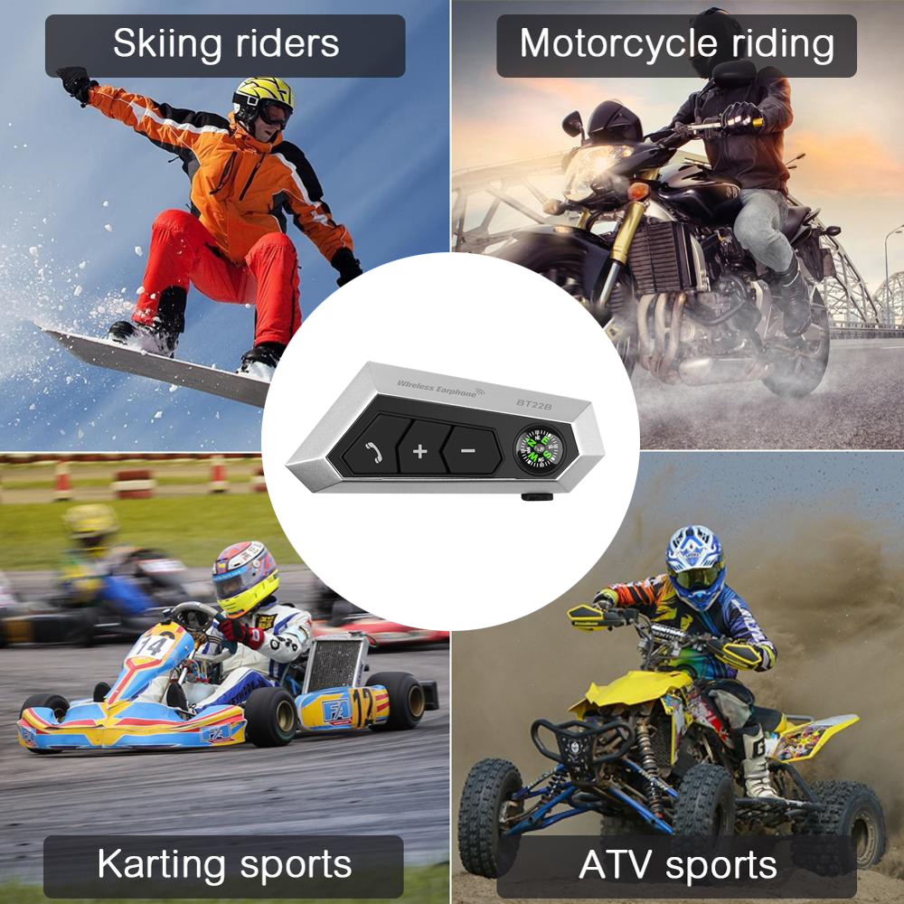 Model BT-12B Bluetooth Intercom Motorhelm Headset Draadloze Bluetooth Hoofdtelefoon Luidspreker Handsfree Intercom