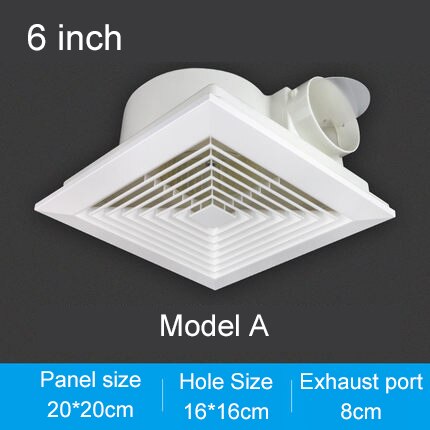 Dmwd Opgeschort Plafond Ventilator 6 Inch 8 Inch Woonkamer Badkamer Ventilatie Louvre Raam Ventilatie Uitlaat Fans Eu: 6 inche A