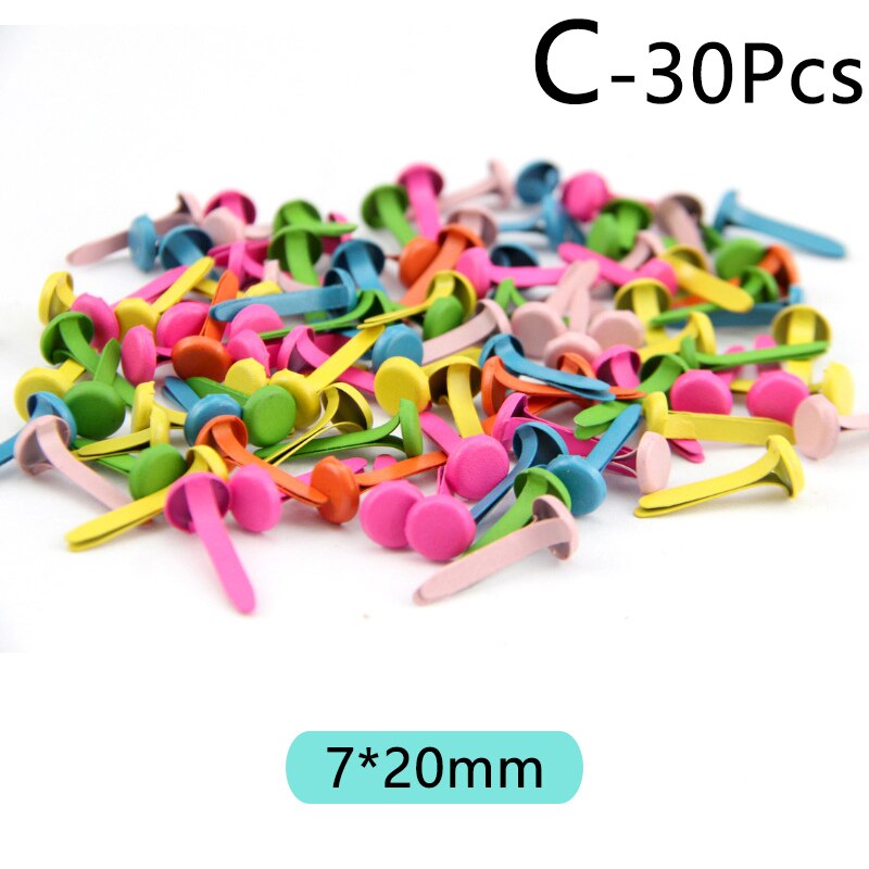 Mini clavos de Metal con patrón de mezcla, hechas a mano álbum de recortes de manualidades, accesorios para manualidades, decoración del hogar, sujetador con adornos Brad, 30 Uds.: C
