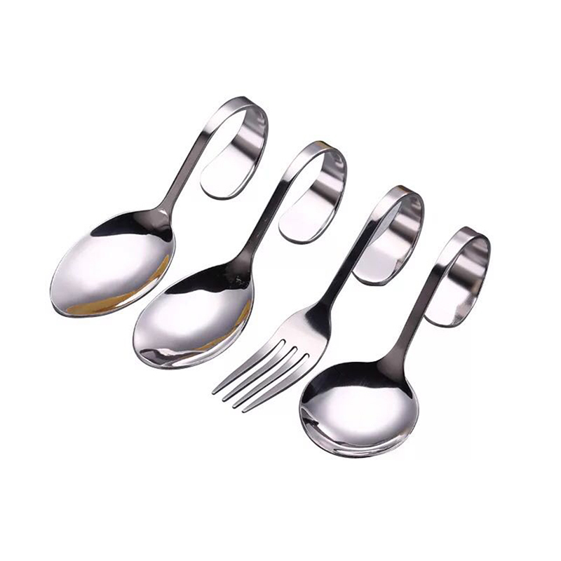 empuñadura curva redondo cuchara punta cuchara Tenedor de ensalada postre cucharillas accesorios de cocina