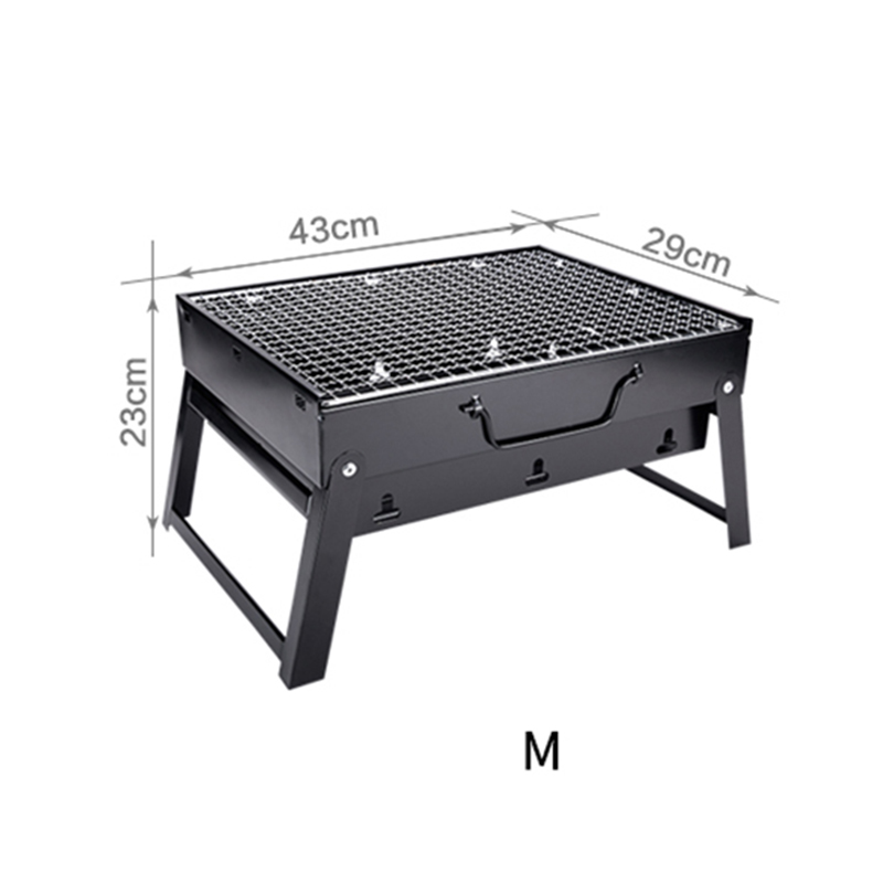 Outdoor Grill BBQ Mini Barbecue Grill Stainless Steel Grill Stand Home Portable Foldable Roasting Meat Tools Camping Party Cook: M