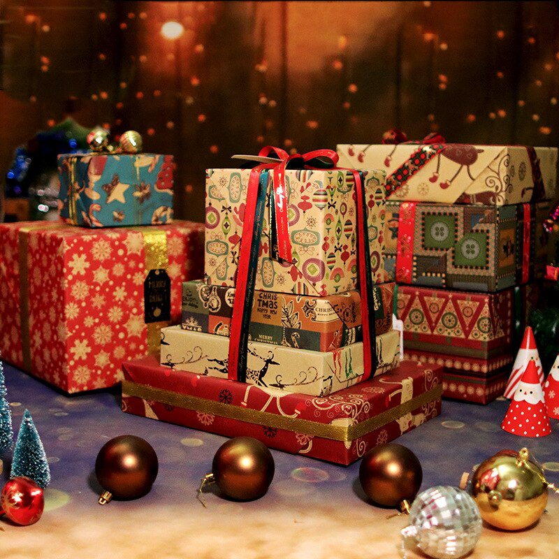 Papier d'emballage de noël en papier Kraft Origami, décoration de mariage, pour emballage de , artisanat,