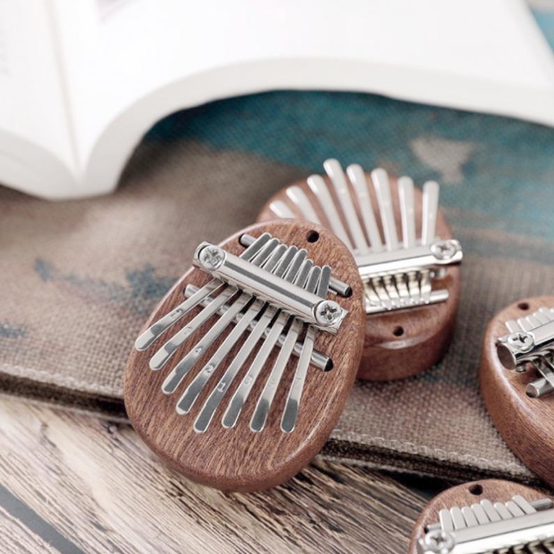 Mini 8 Key Kalimba Water Shape Mahogany Thumb Piano Mbira Decoration Instrument Africa Finger Piano