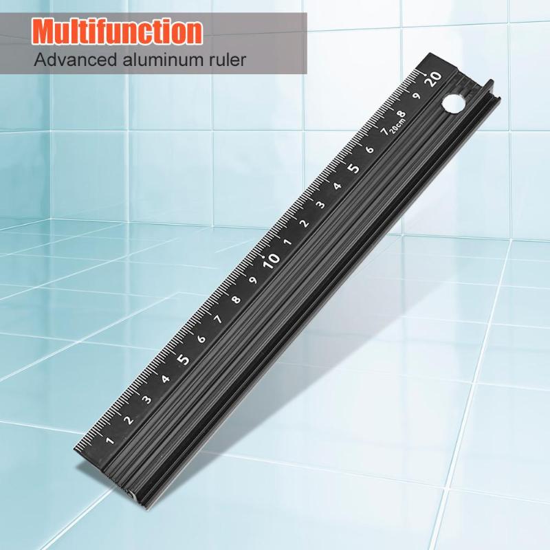 Woodworking Ruler Multi-functional Aluminum Alloy Protective Non-slip Wood Cutting Straight Ruler Woodworking Tools Ruler